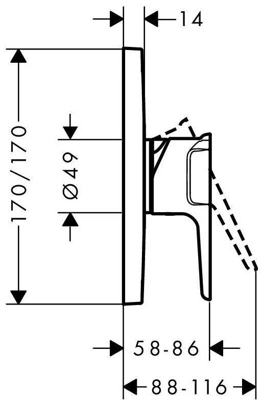 Смеситель для душа AXOR Citterio E для скрытого монтажа хром 36655000 фотография 1