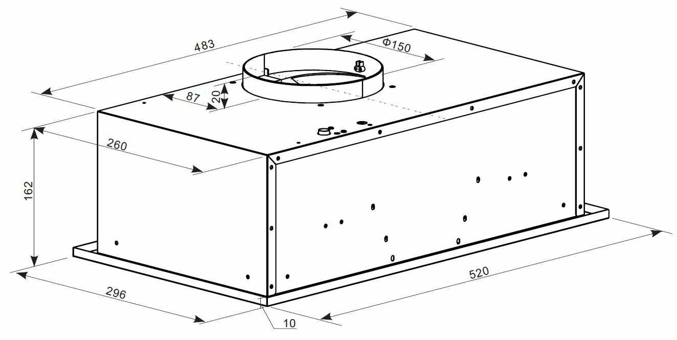 Вытяжка полновстраиваемая making OASIS everywhere VM-52I (700 м. куб/час) фотография 1