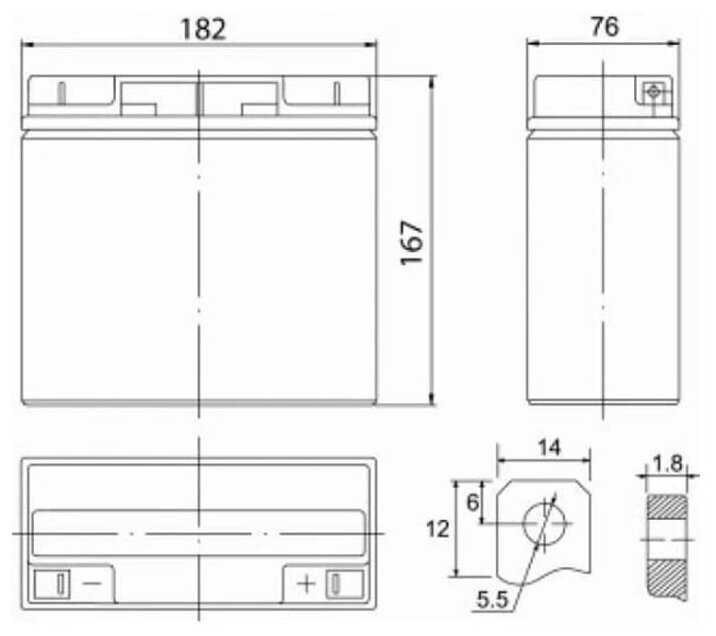 Аккумуляторная батарея Security Force SF 1217 12В фотография 2
