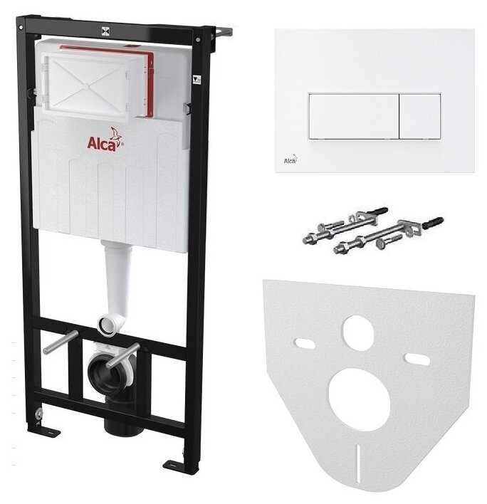 Инсталляция AlcaPlast AM101/1120 (4в1)+M570 прямоугольная белая + M91
