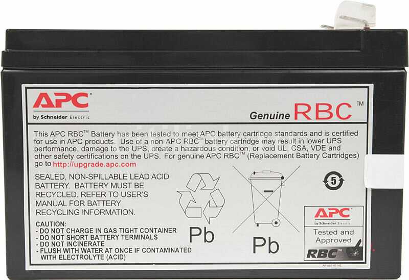 Аккумуляторная батарея APC by Schneider Electric RBC17 (12В 9 А·ч) фотография 8
