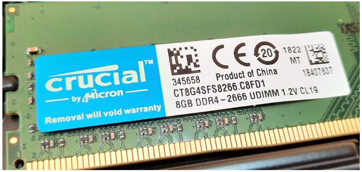 Оперативная память для системного блока CRUCIAL DDR4 8Gb 2666Мгц 1.2v фотография 2