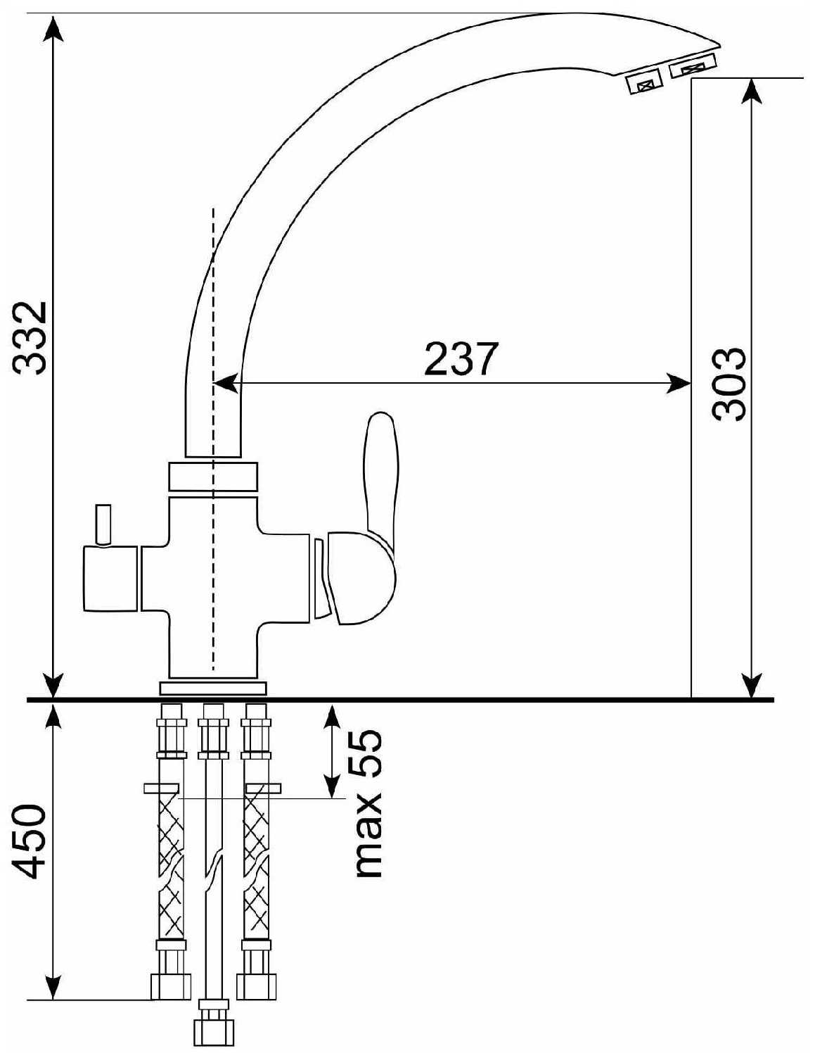 Смеситель для раковины Ulgran Quartz UQ-017 фотография 7