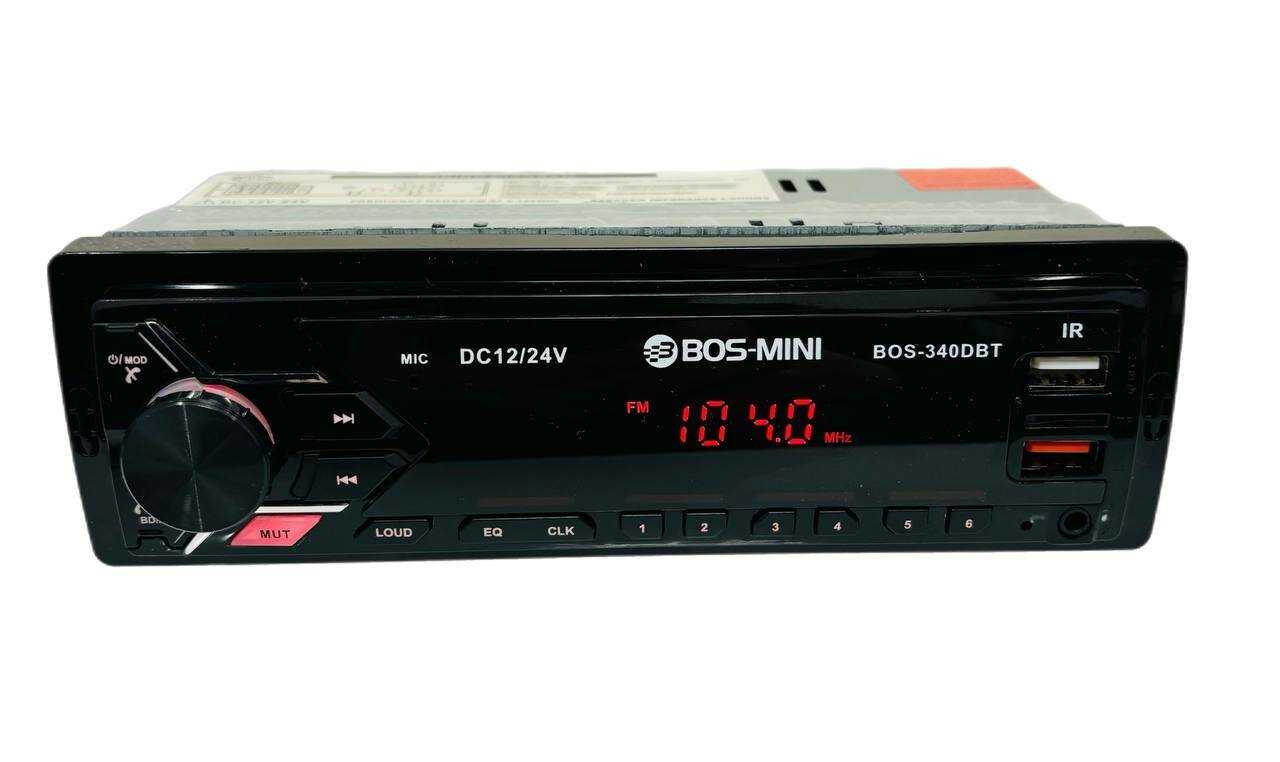 Автомагнитола поддержка 12V и 24V, 1 DIN с Bluetooth, AUX, USB фотография 4