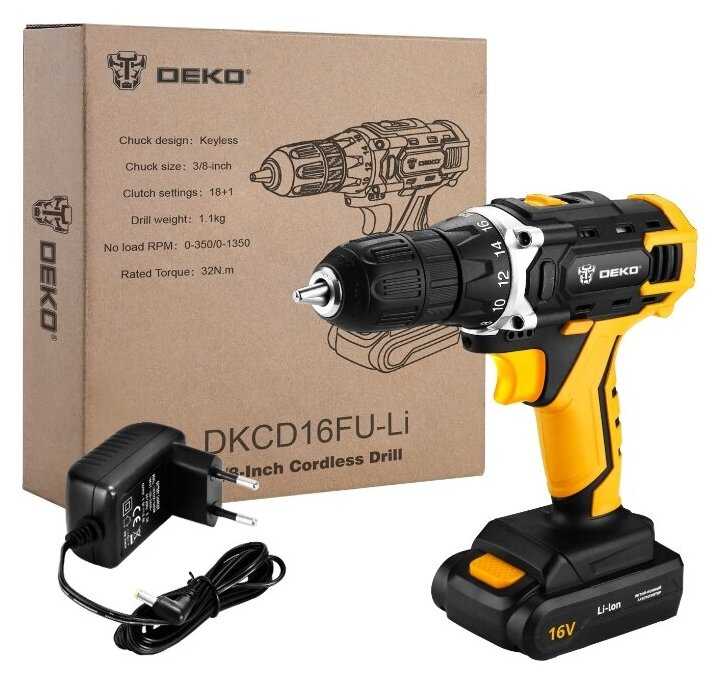 Аккумуляторная дрель-шуруповерт DEKO DKCD16FU-Li 063-4098 фотография 3