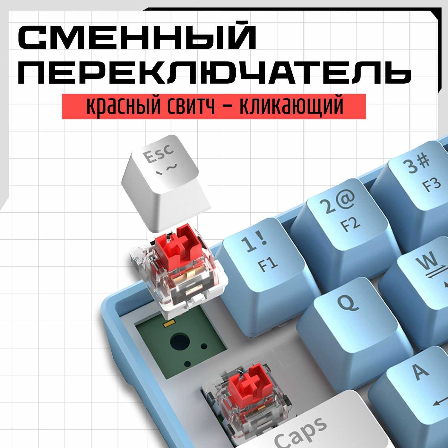 Механическая клавиатура Cyberlynx T62 (Outemu red) фотография 10
