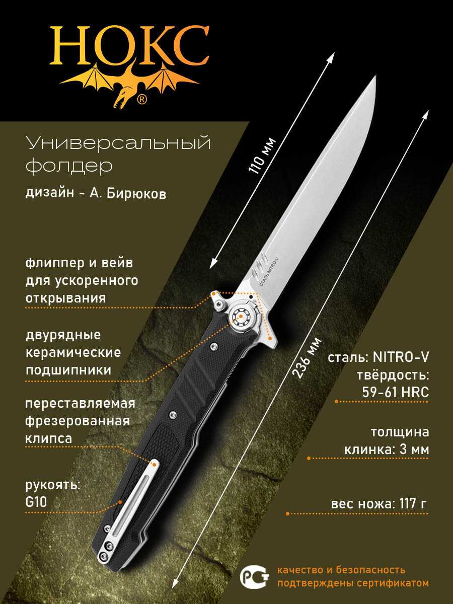 Нож складной нокс Финка-2 (349-130406) фотография 1