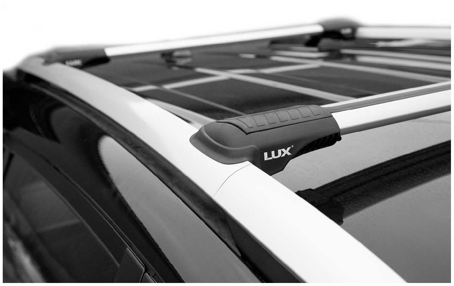 Багажник на крышу LUX HUNTER L46-R для TOYOTA HILUX VII пикап 2004-2015 классические рейлинги, на рейлинги с просветом, серый фотография 3