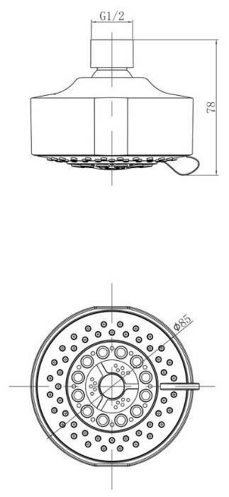 Лейка верхнего душа Lemark LM8041C, хром фотография 1