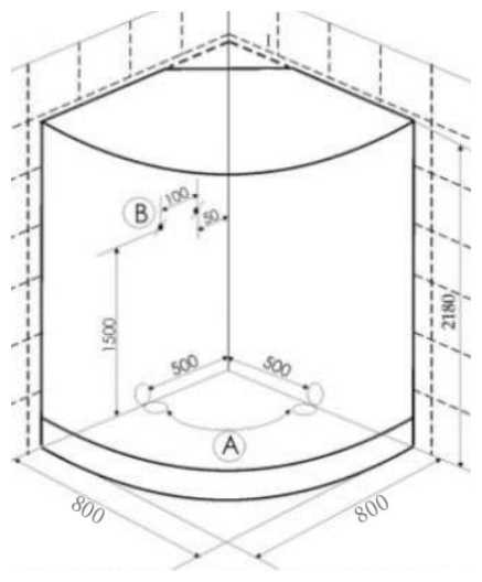 Душевая кабина Deto D08S с электрикой низкий поддон 80см*80см фотография 10