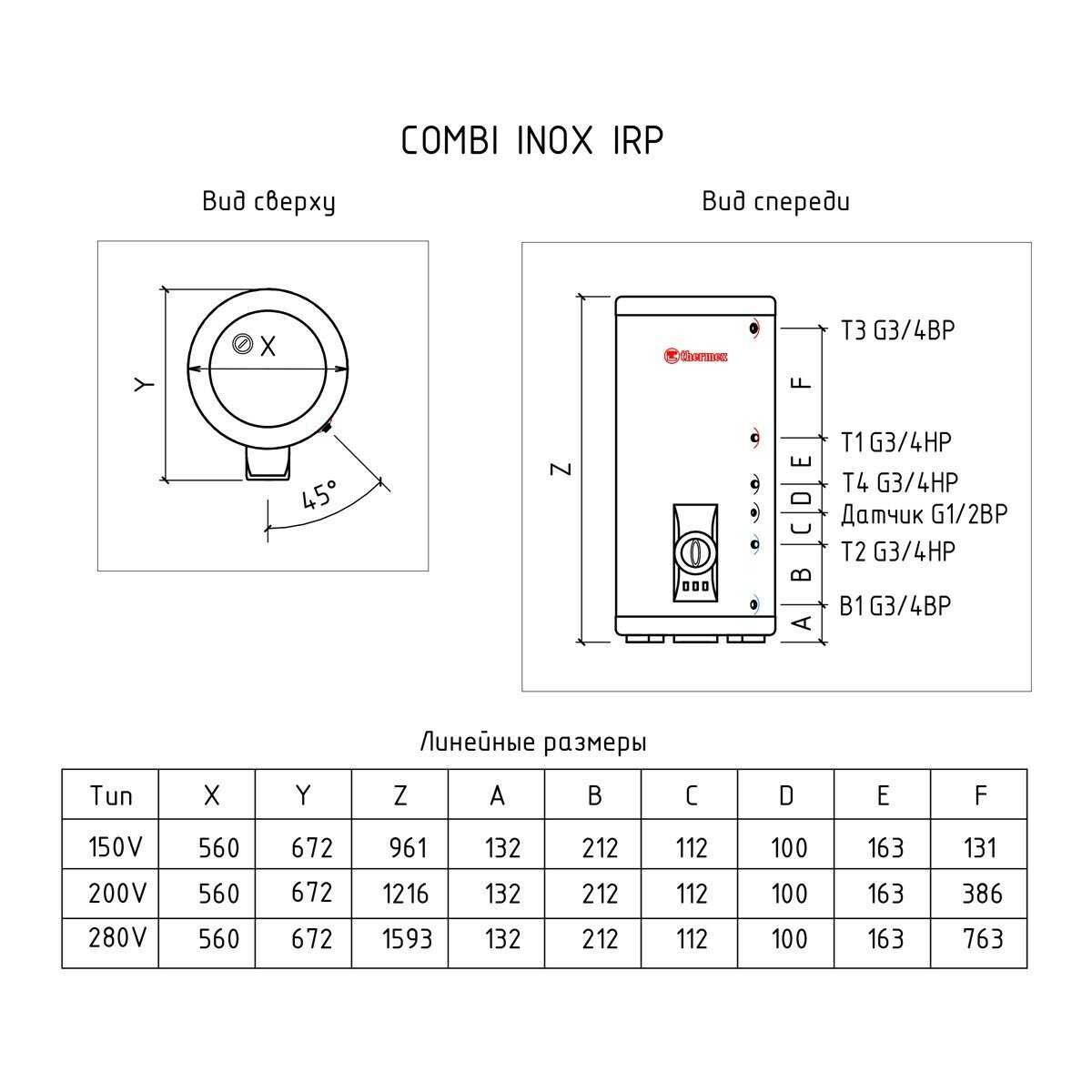 Электрический водонагреватель THERMEX COMBI INOX PRO IRP 300 V (combi) фотография 4