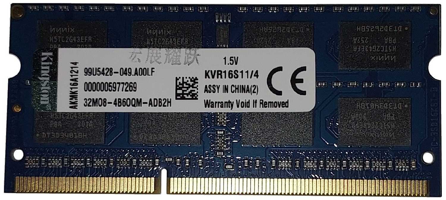Оперативная память Kingston 4 ГБ DDR3 SODIMM (KVR16S11/4) фотография 1