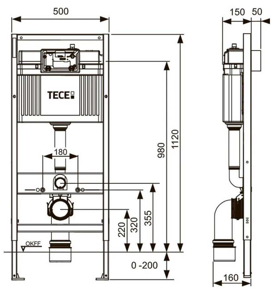 Рамная инсталляция TECE TECEbase 2.0 с панелью смыва TECEloop 2.0 фотография 10