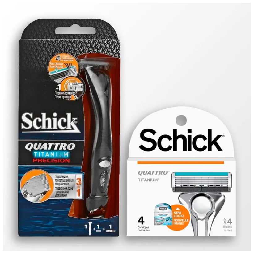 SCHICK / Wilkinson sword QUATTRO Titanium & Diamond (8 шт)