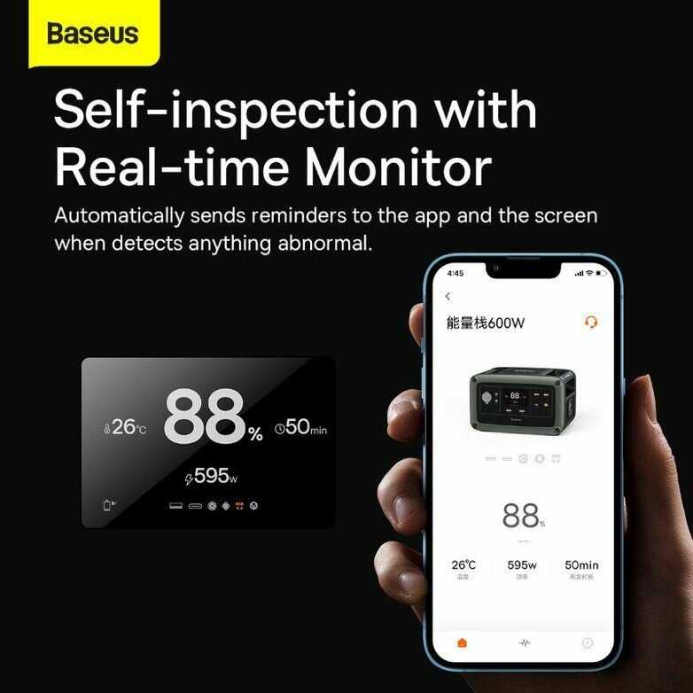 Цифровой внешний аккумулятор Baseus Energy Stack Digital Portable Energy Station 600W (CGNL000001) фотография 3