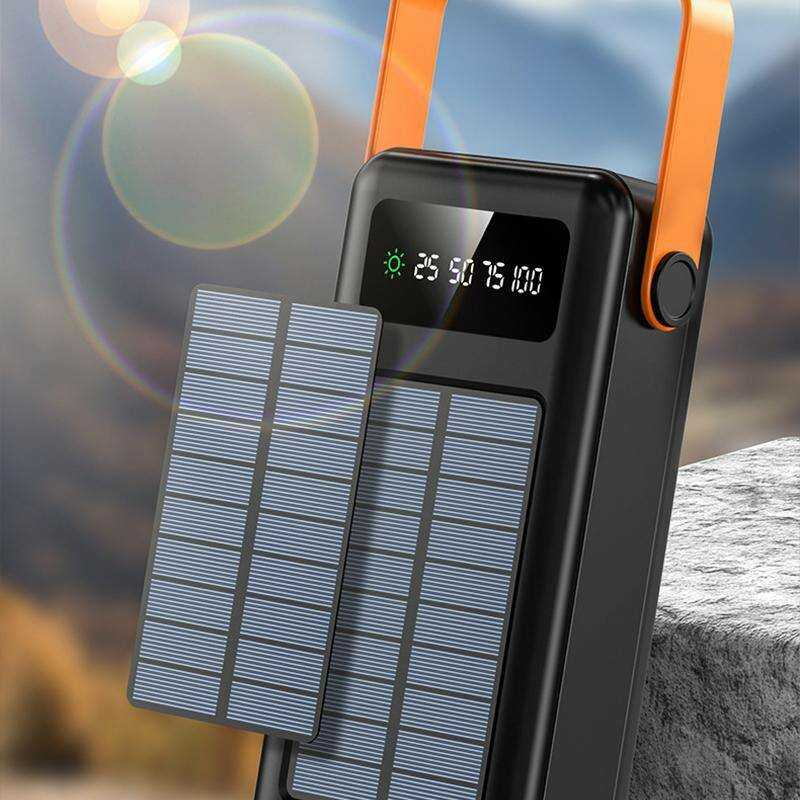 Внешний аккумулятор Powerbank 50000 mAh с солнечной батареей фотография 7