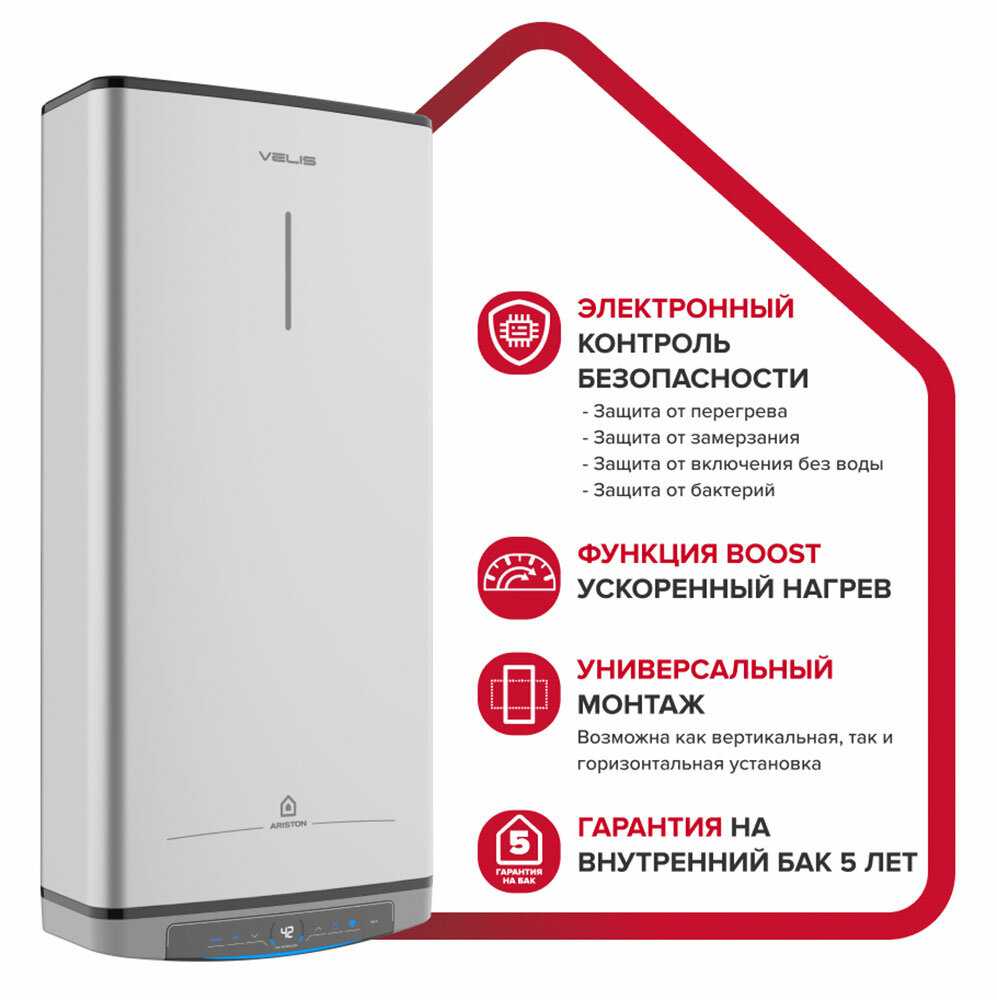 Накопительный водонагреватель электрический Ariston VELIS LUX ABSE DRY WIFI 100 фотография 4