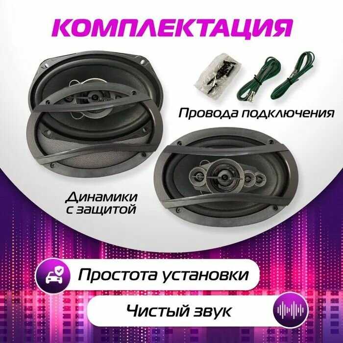 Колонки для автомобиля Акустика коаксиальная 3-х полосная (16х24 см) фотография 4