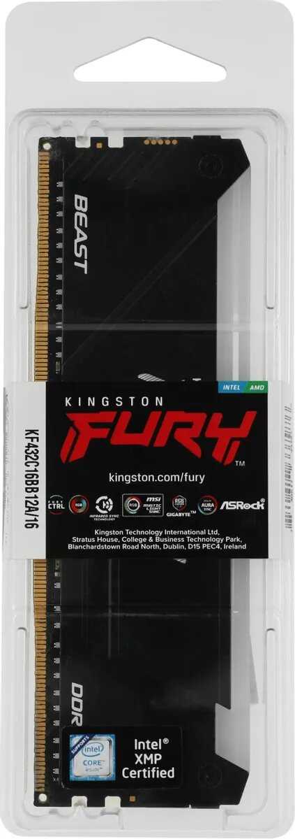 Оперативная память Kingston FURY Beast RGB DDR4 (KF432C16BB12A/16) фотография 9