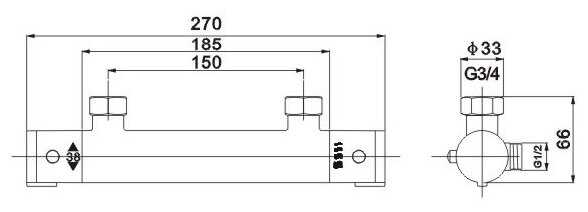 Термостат для ванны OSGARD Lundebrunn 39001, вентильный фотография 1