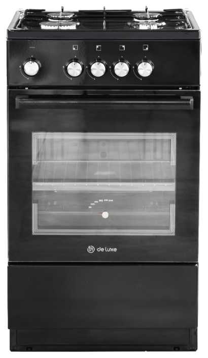 Плита газовая De Luxe 5040.48г (щ) 011, без крышки, черный