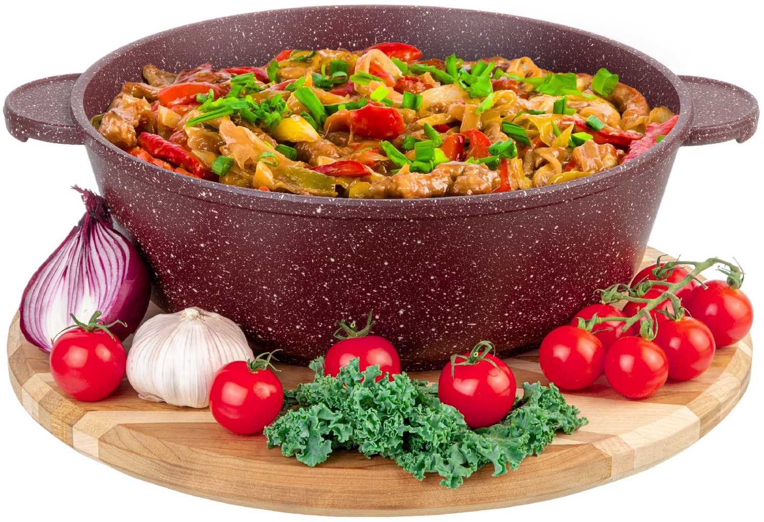 Жаровня-сотейник 3 л 24 см Elan Gallery гармония вкуса Рубин с крышкой D24 фотография 2