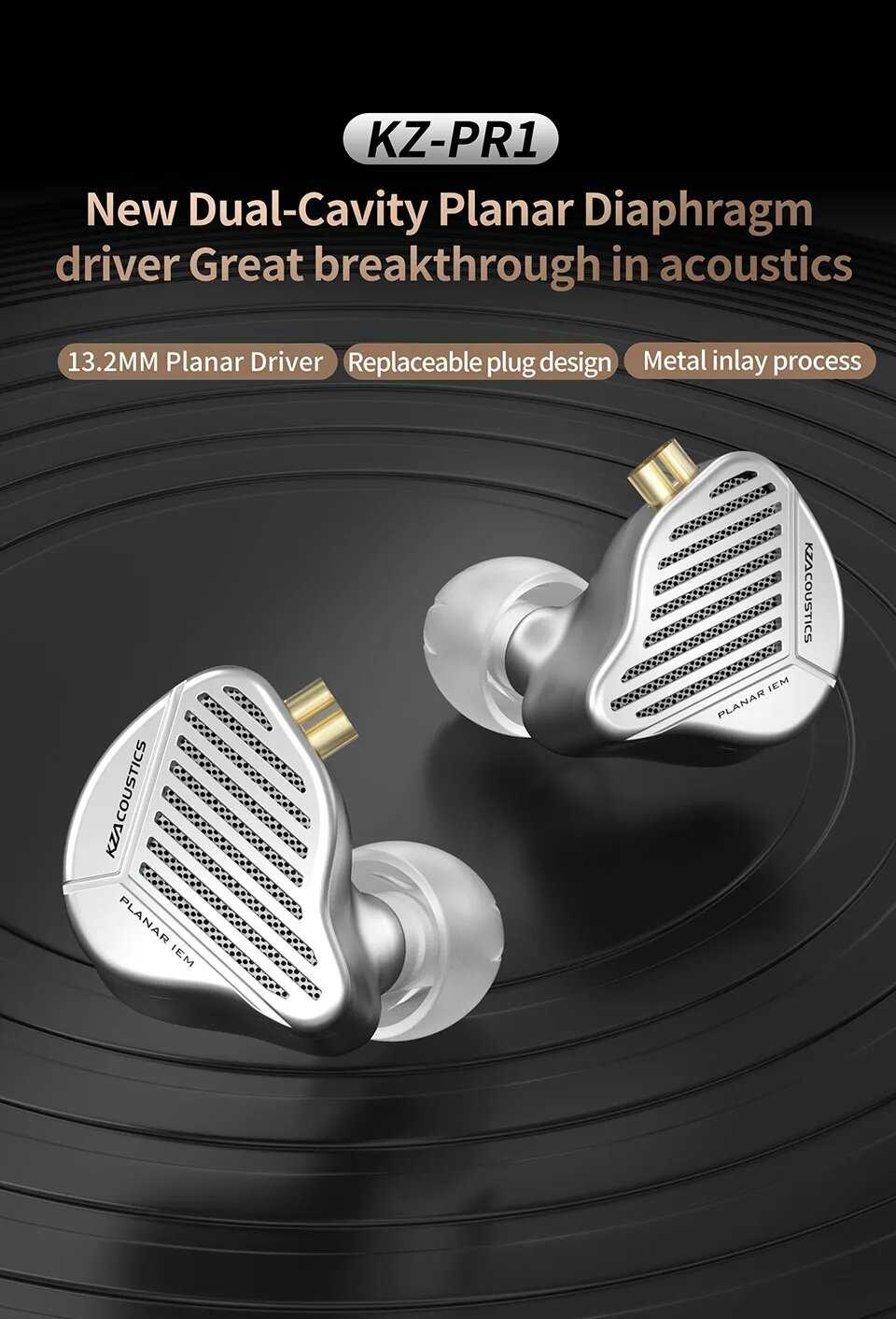 Изодинамические наушники KZ PR1 [KZ-PR1] [13,2 мм планар IEM + микрофон] фотография 1