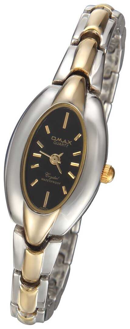Наручные часы на браслете Omax JJL020 GS 02 комбинированный цвет золото с серебром темный циферблат