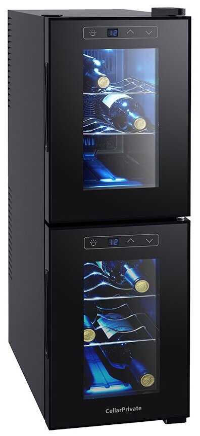 Винный шкаф Cellar Private CP012-2E термоэлектрический, двух камерный, 12 бут. фотография 6