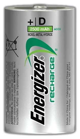 Аккумулятор Ni-Mh 2500 мА·ч 1.2 В Energizer Accu Recharge Power Plus D фотография 1