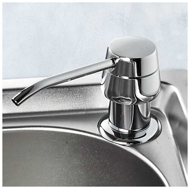 HB405 Дозатор для кухонной мойки врезной, металлический фотография 4