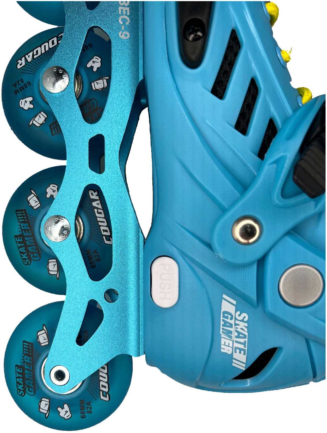 Детские раздвижные роликовые коньки для фрискейта размер S (31-34) голубые фотография 1