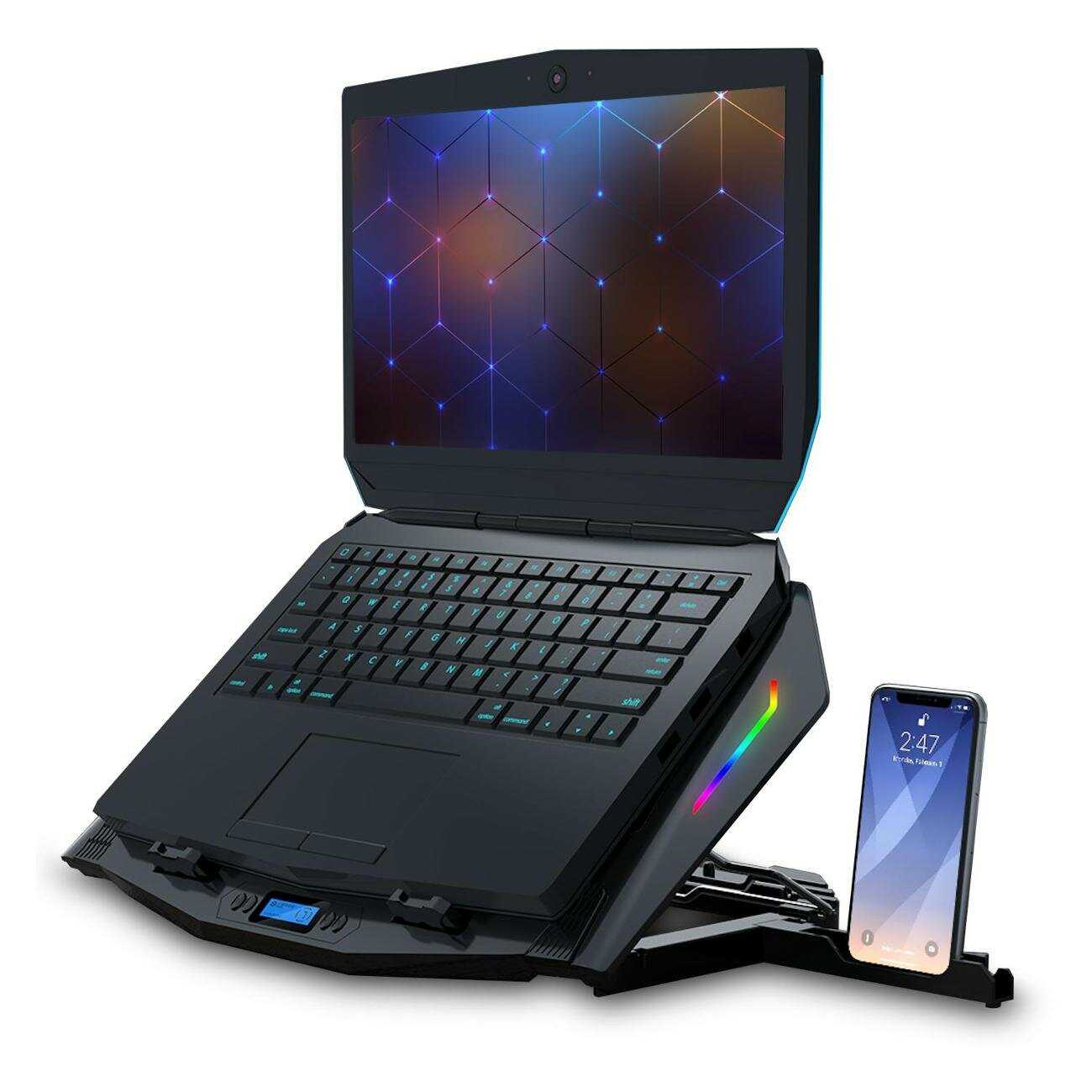 Охлаждающая подставка для ноутбуков Регулируемая [2 вентилятора, для экрана 13