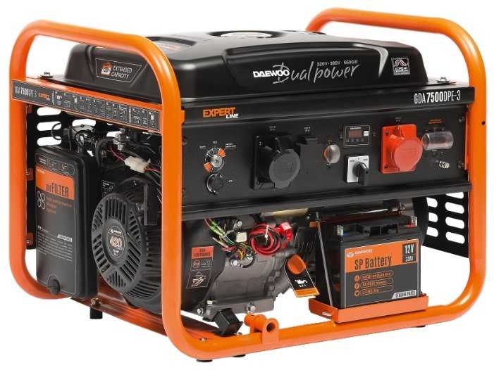 Бензиновый генератор Daewoo Power Products GDA 7500DPE-3, (6500 Вт)