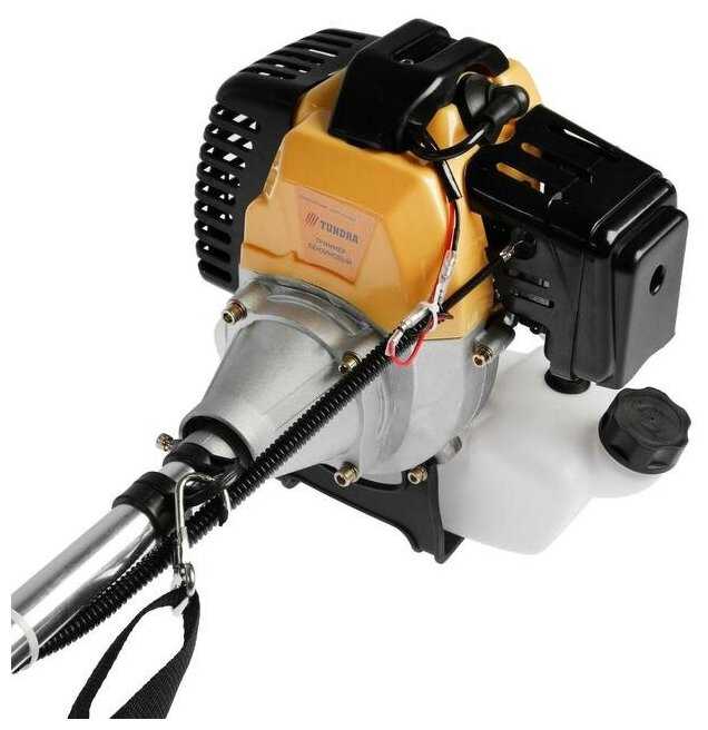 Триммер бензиновый тундра, Easy-start, леска/нож, 43 см3, 2 л. с, в двух коробках фотография 3