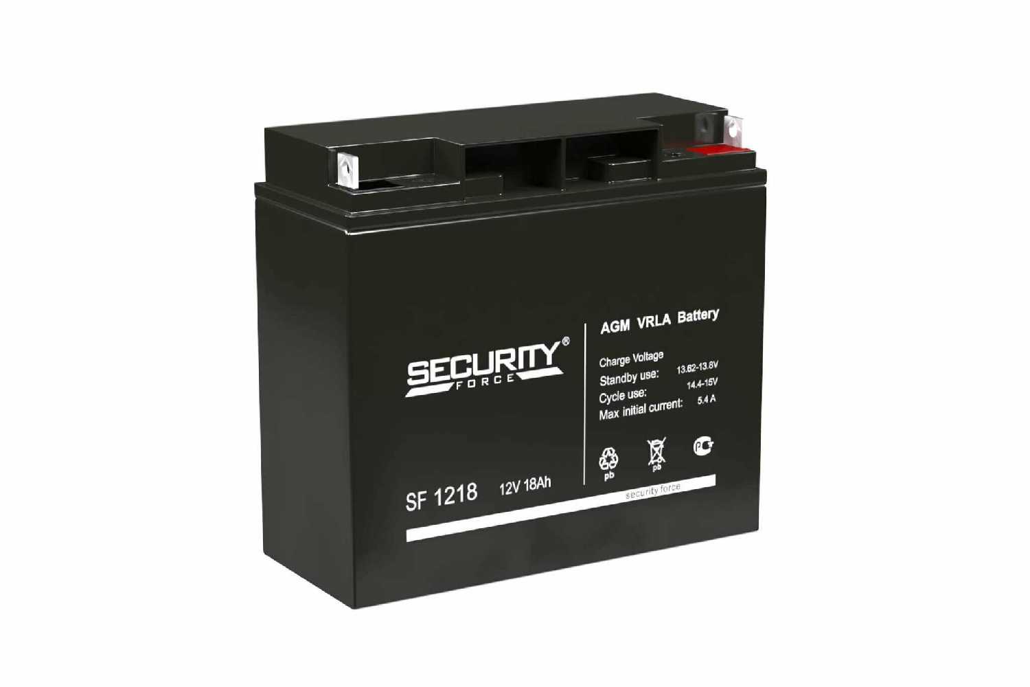 Аккумуляторная батарея Security Force SF 1218 12В фотография 18