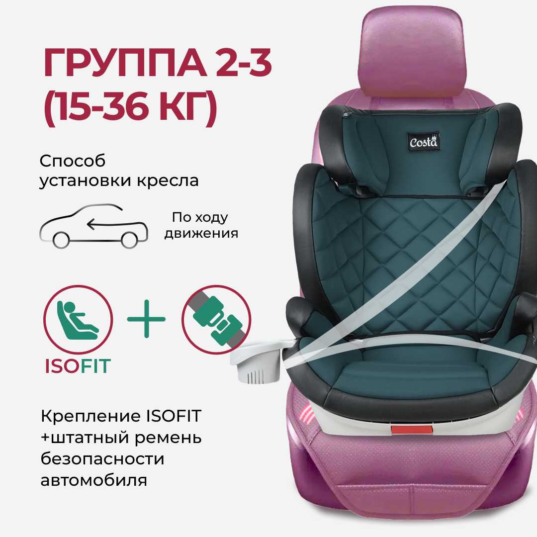 Автокресло детское CS-004 с креплением ISOFIT, группа II/III фотография 15