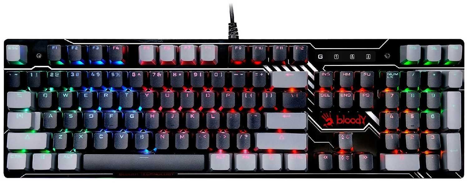 Клавиатура A4Tech Bloody B808N механическая черныйсерый USB for gamer LED фотография 13