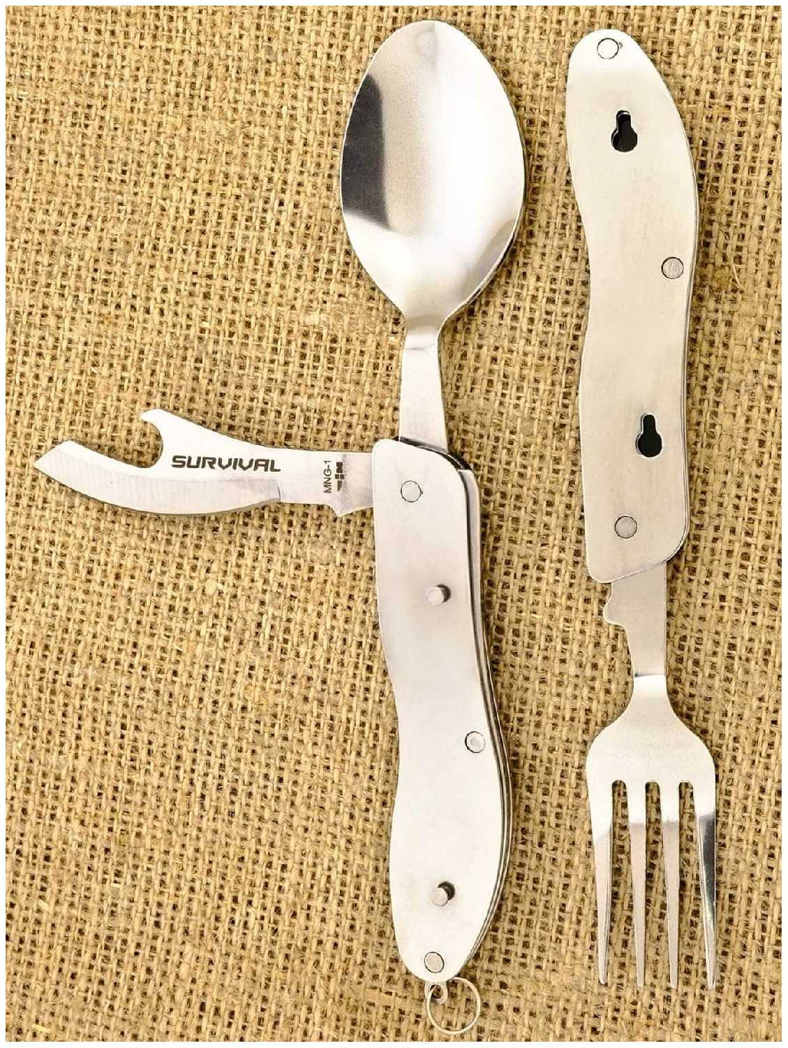 Нож многофункциональный с ложкой и вилкой Ножемир Survival MNG-1 фотография 5