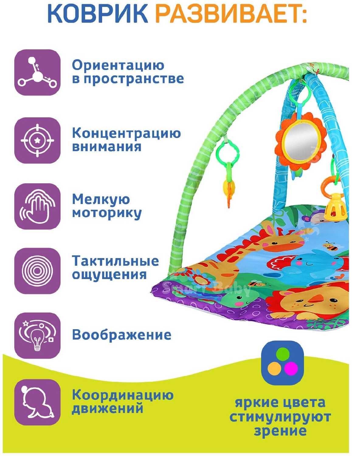 Детский развивающий коврик 