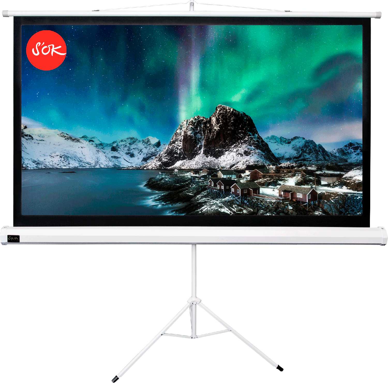 Экран для проектора S'OK SCPST-221x124