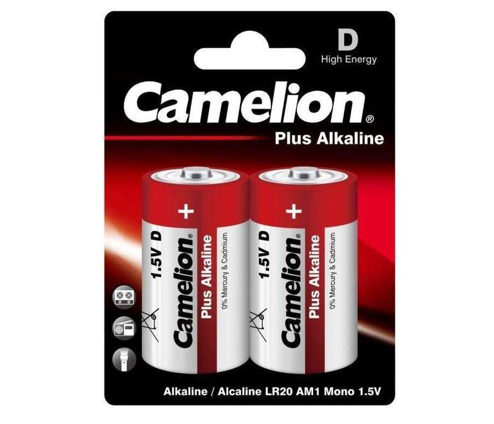 Батарейка CAMELION Plus Alkaline (LR20-BP2)