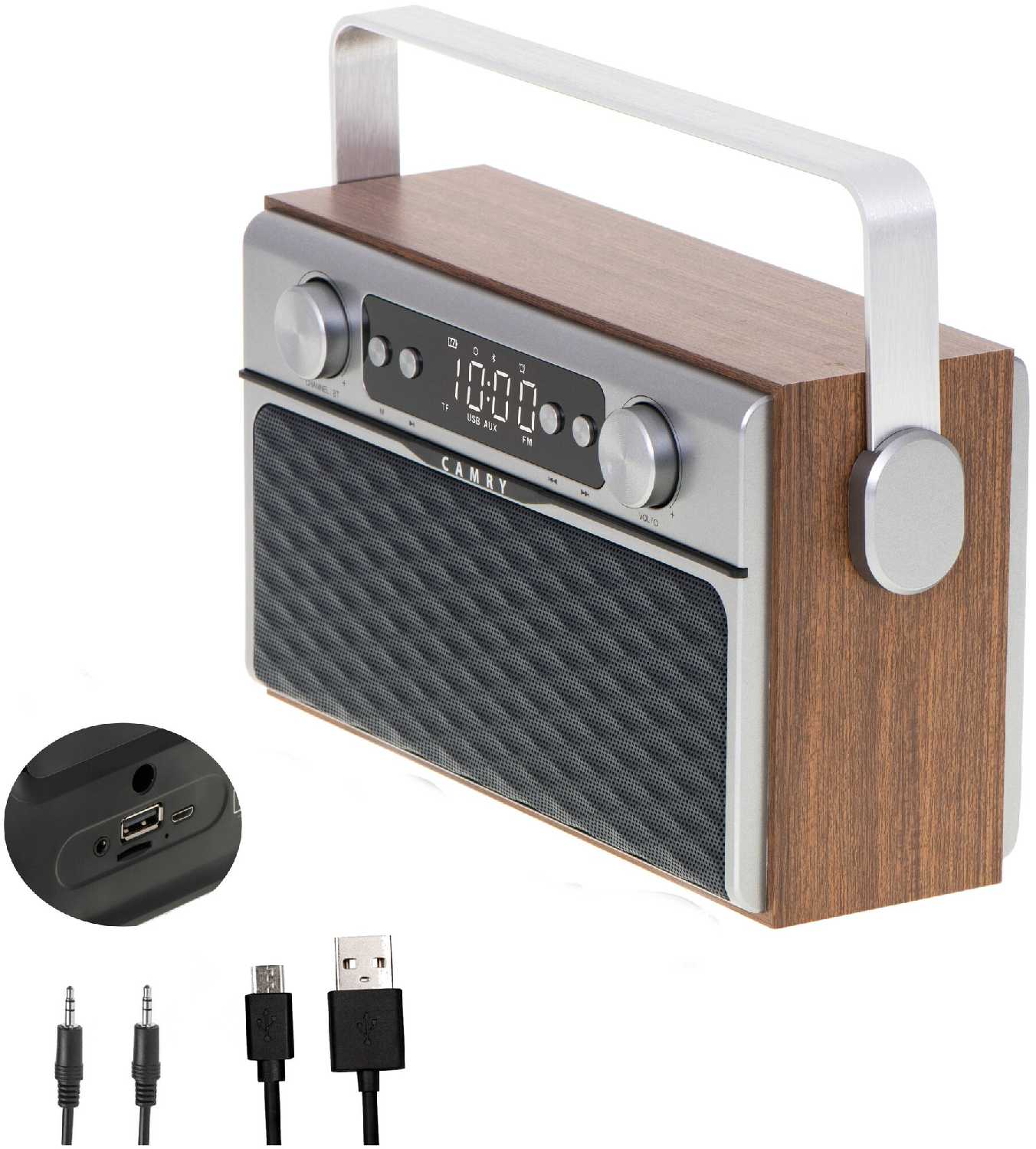 Ретро радио-приемник Camry CR 1183 Bluetooth 5.0 (FM, USB/SD/AUX/Clock) фотография 1