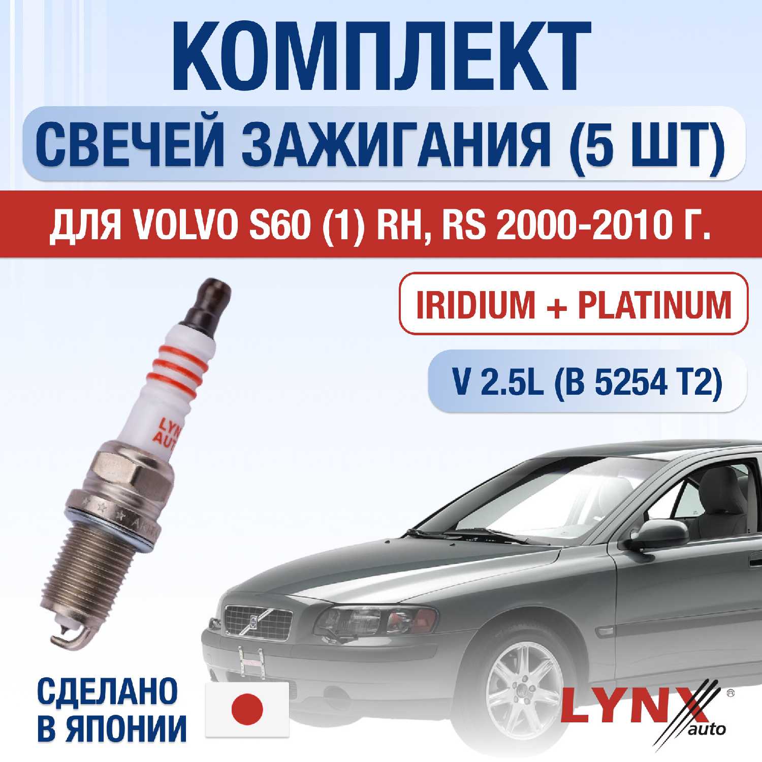 Свечи зажигания Volvo S60 2.5 T (B5254T2)