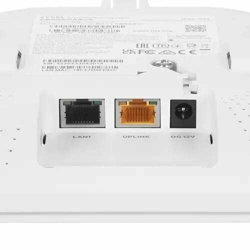 Гибридная точка доступа Zyxel NebulaFlex NWA220AX-6E, WiFi 6, 802.11a/b/g/n/ac/ax (2,4 и 5 ГГц), MU-MIMO, антенны 4x4, до 575+4800 Мбит/с, 1xLAN 2 фотография 6