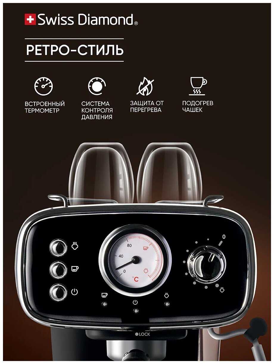 Рожковая кофеварка Swiss Diamond Рожковая кофеварка (SD-ECM 002) фотография 2