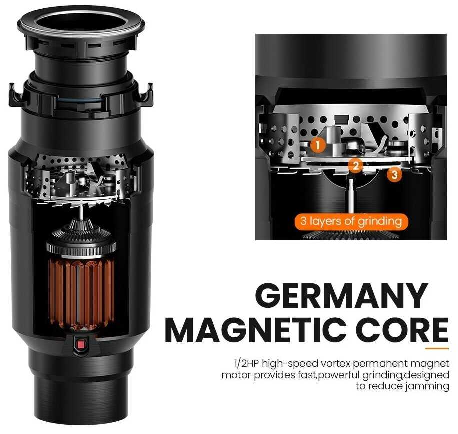 Измельчитель отходов для раковины miui EJ-s55 фотография 2