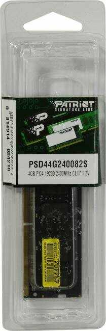 Оперативная память Patriot Memory SL 4 ГБ DDR4 SODIMM CL17 (PSD44G240082S) фотография 15