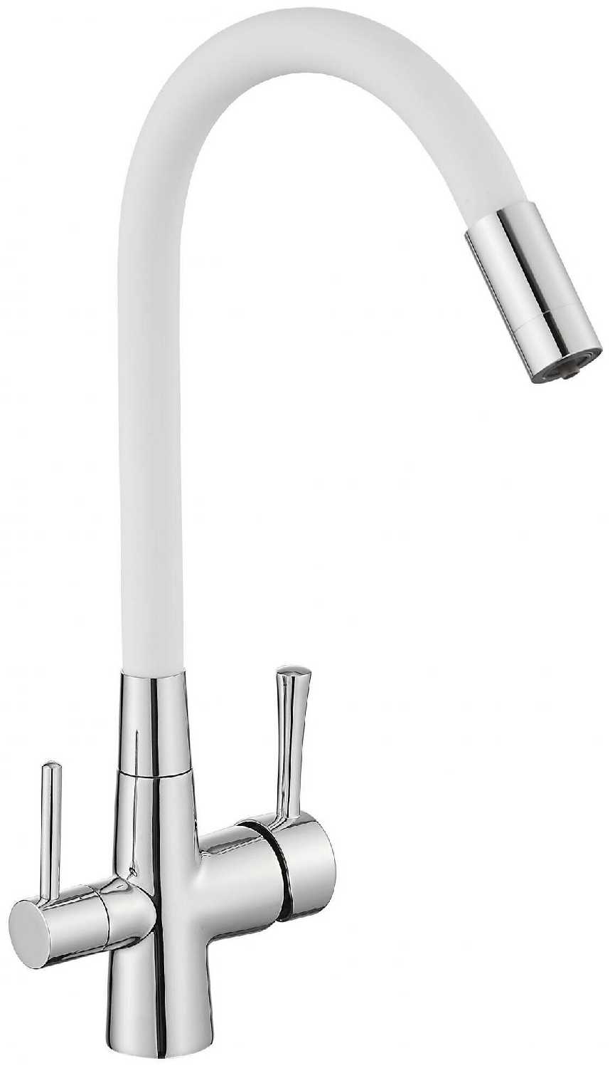 Смеситель для кухонной мойки под фильтр питьевой воды Savol S-L1806-02 белый/хром