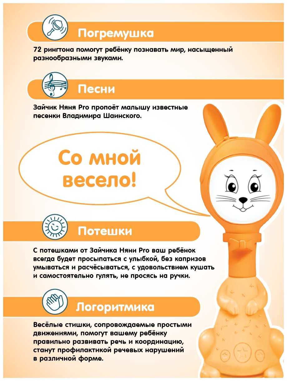 Интерактивная развивающая игрушка BertToys Зайчик Няня PRO фотография 7